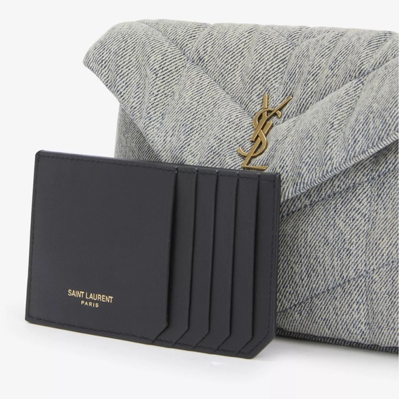 Saint Laurent Loulou Puffer Denim Pouch - Picture 3 of 16